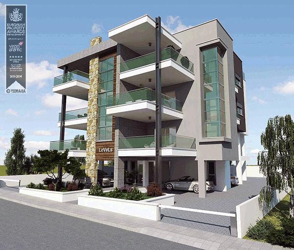 Modern architecture in apartment building – LeVeLs, awarded Best Apartment Cyprus for 2013-2014.